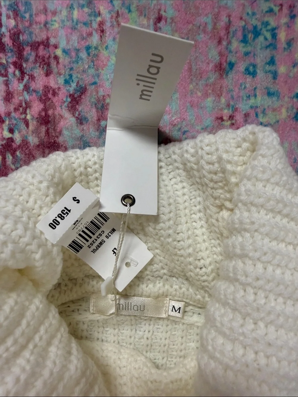 Milano Cream Ribbed Turtleneck Sweater